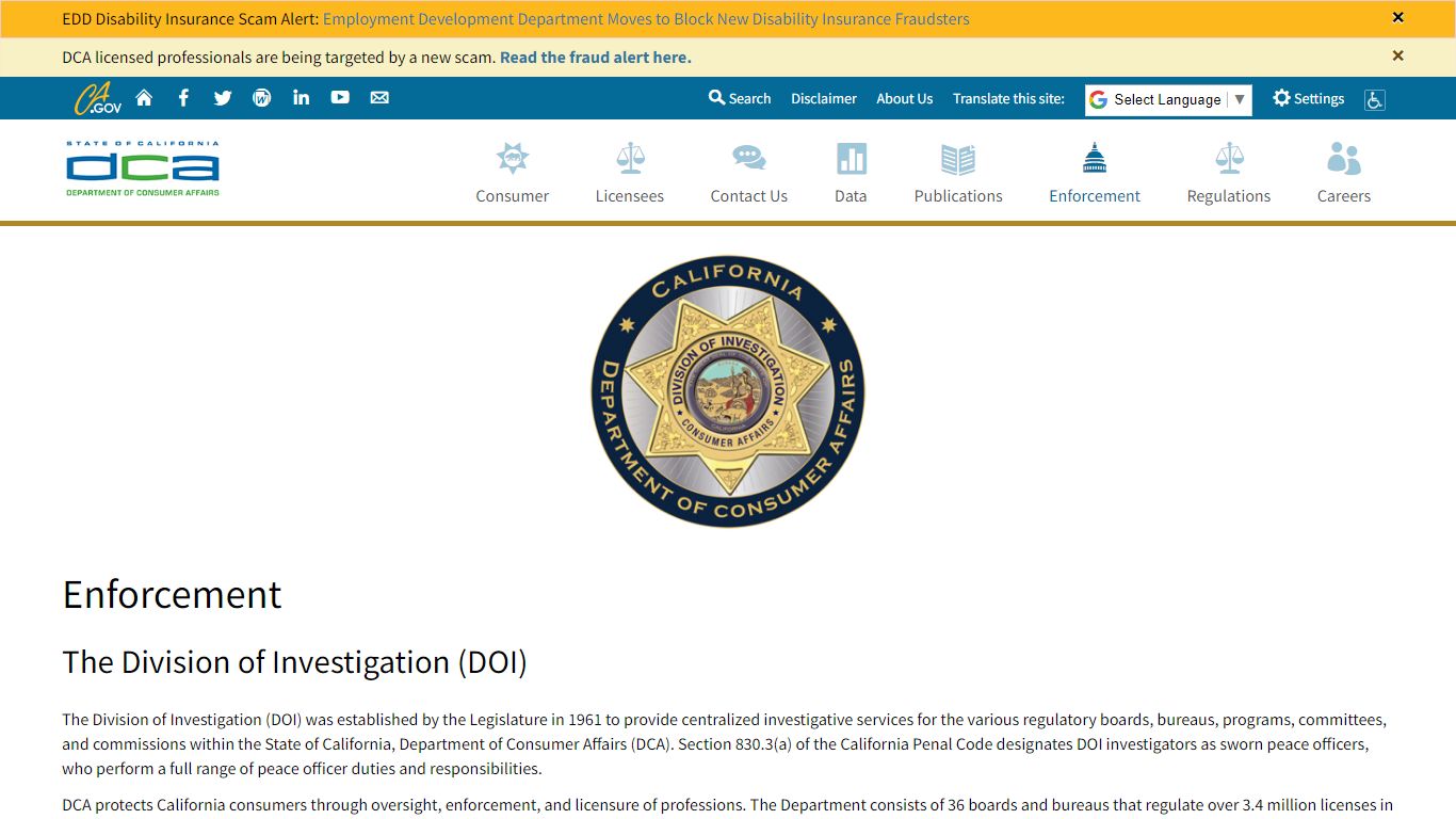 Enforcement - California Department of Consumer Affairs